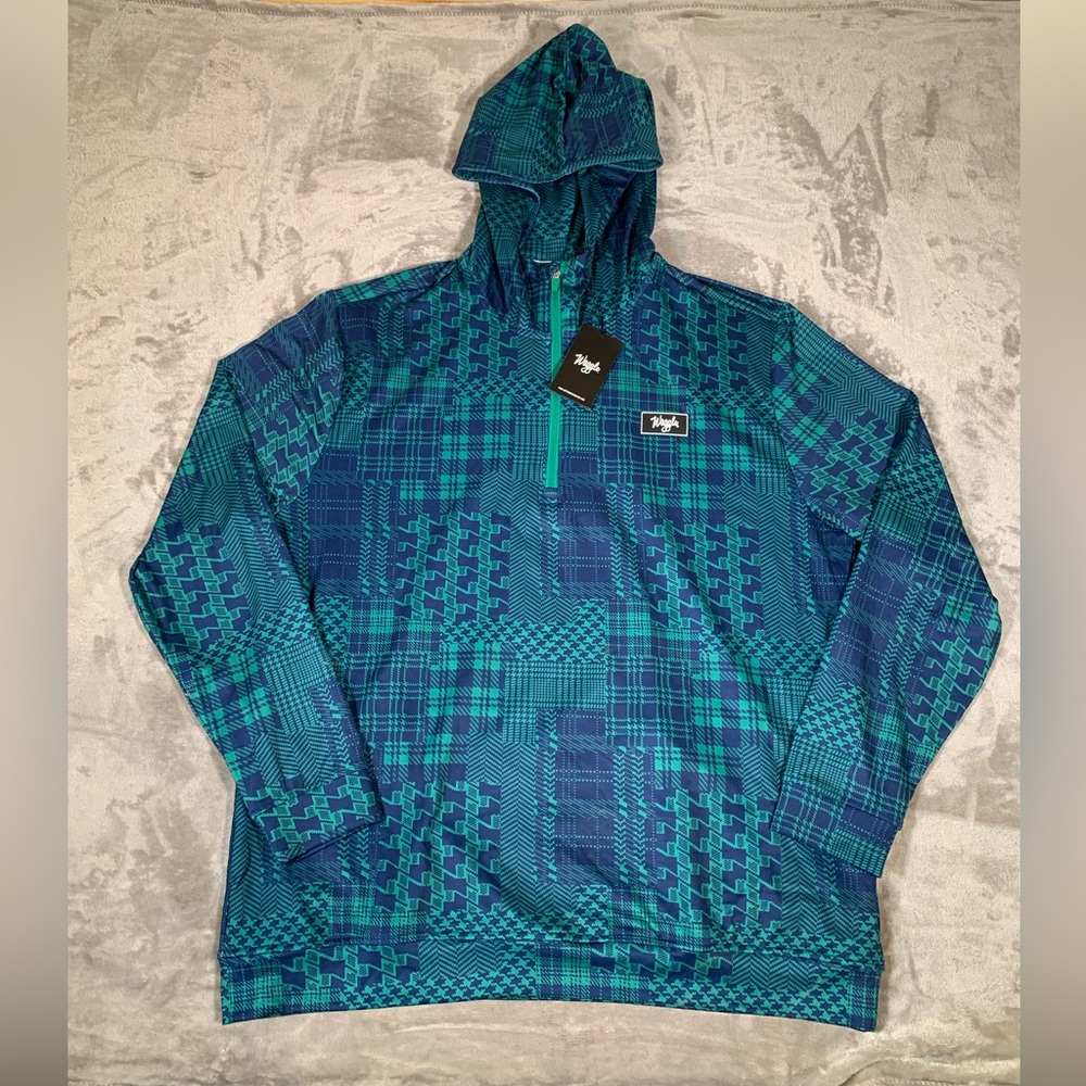 The NWT‎ Waggle Houndstooth Haze Men's Size 2XL 1/4 Zip Golf Pullover Hoodie